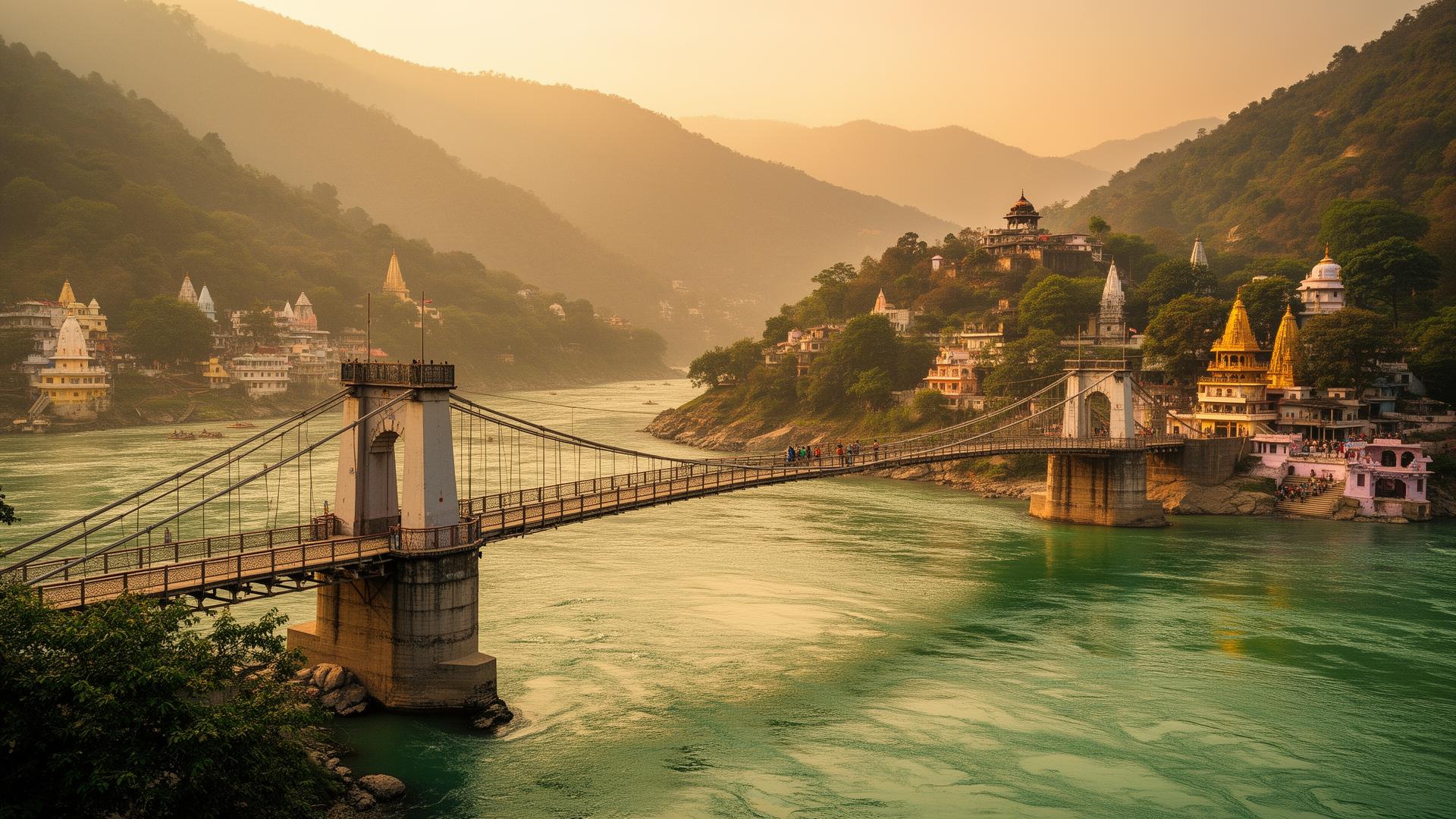 Rishikesh, Uttarakhand — Lakshman Jhula • Triveni Ghat • Ashrams